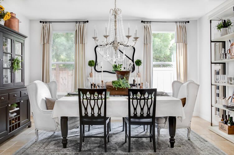 size of chandelier for dining table