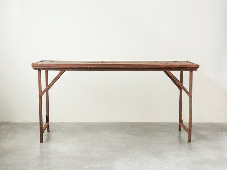 rustic metal leg farm table