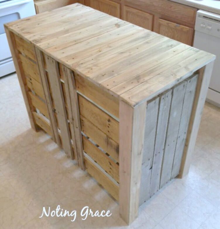 pallet wood kitchen island