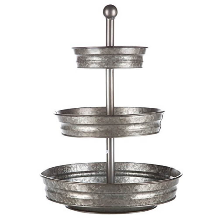 rustic galvanized metal cupcake stand