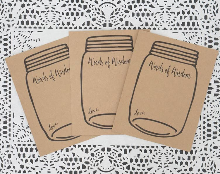 words of wisdom mason jar advice cards