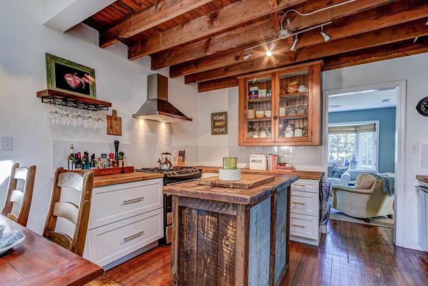 Rustic farmhouse kitchen in Pennsylvania farmhouse for sale