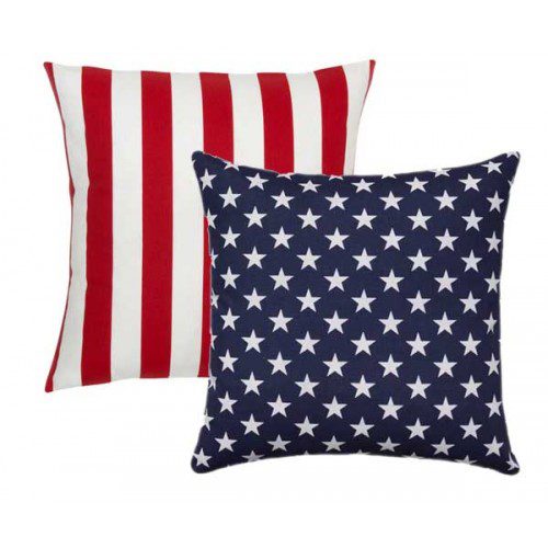 Red Blue Stars Vintage 4th of July Patriotic Design for Home Throw Pillow 16x16 Multicolor Patriotic Pillow Co