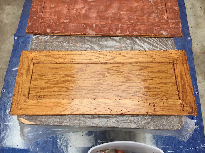Stripping cabinet doors of old varnish