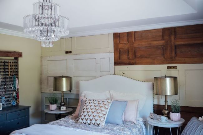 DIY paneling made of vintage doors