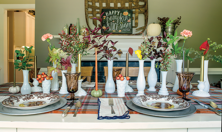 mid century farmhouse centerpiece vases with flowers