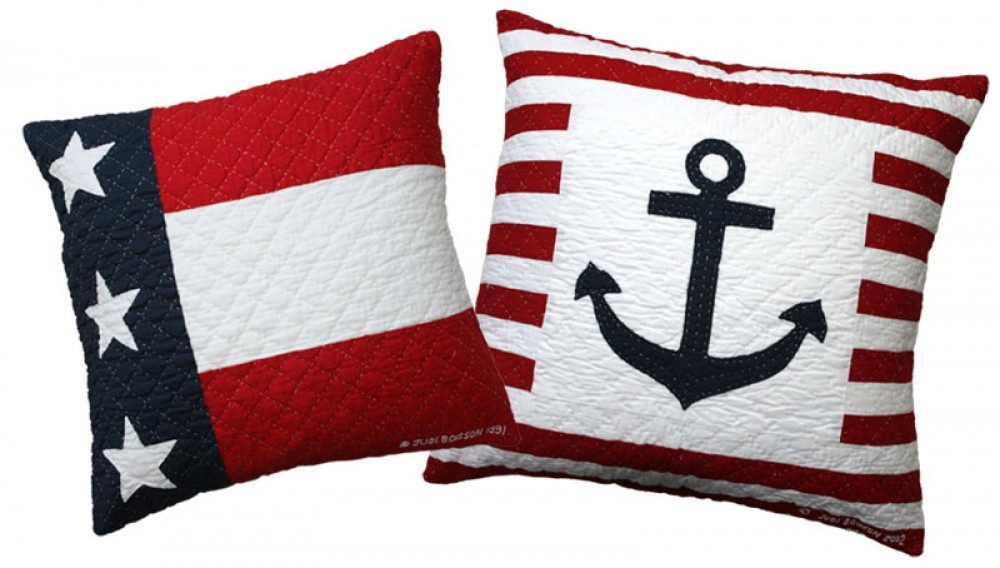 Quilted patriotic and nautical pillows