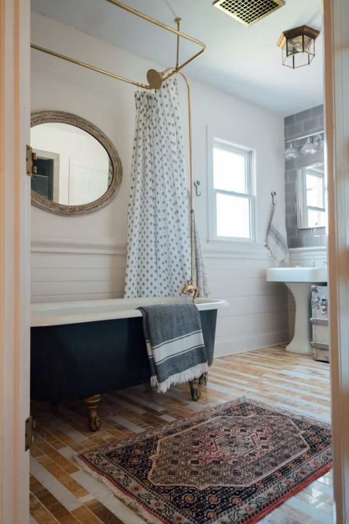 Master bath with clawfoot tub