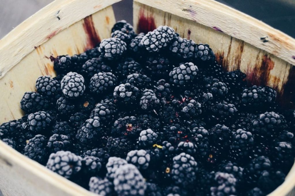 Blackberries in basket