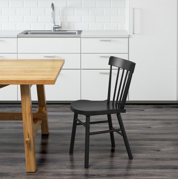 black windsor chair scandinavian farmhouse style
