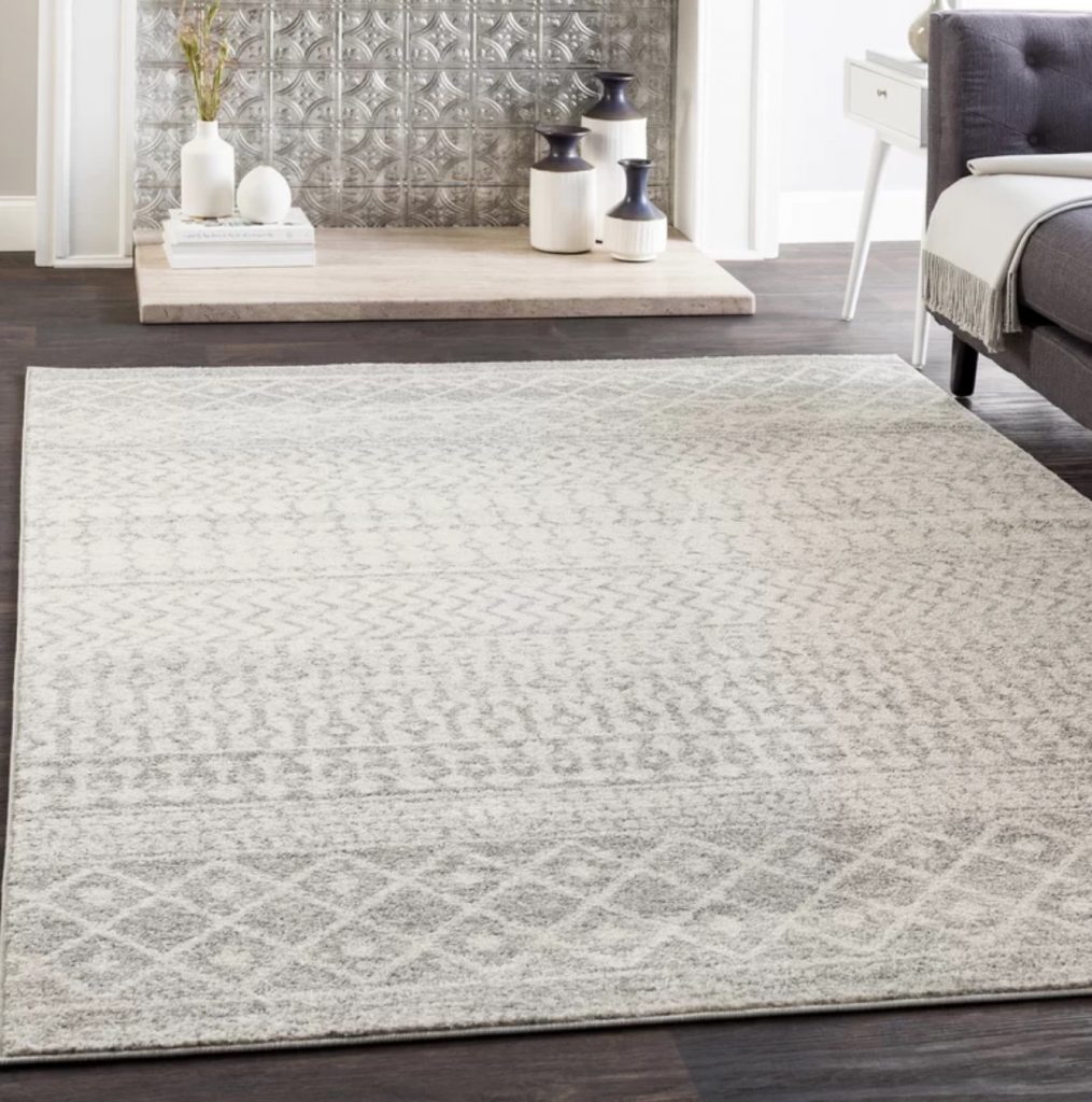 modern farmhouse style gray area rug