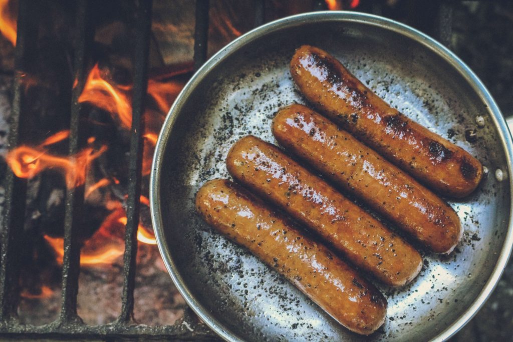 Skillet over barbeque