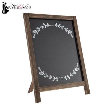 Chalkboard easel embossed with a curved vine along the upper third of the board