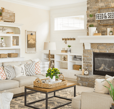 Living room with farmhouse style