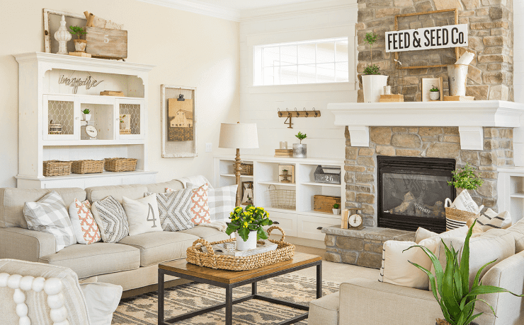 Living room with farmhouse style