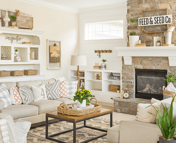 Living room with farmhouse style