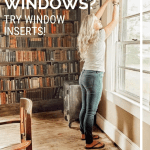 Woman in library fits her window