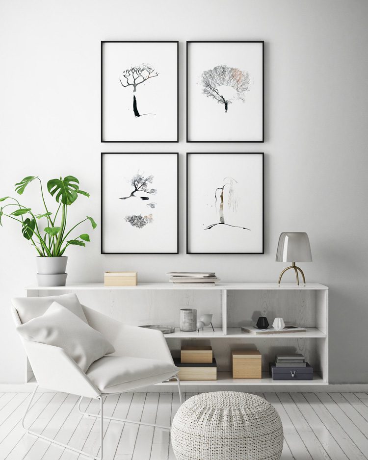 framed abstract prints scandinavian farmhouse style