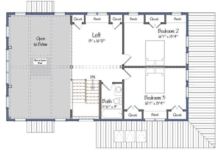 The schematics for the second floor of the New Hampshire farmhouse.