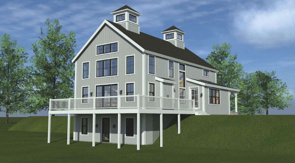 Computer-generated 3D animated model of our project house in New Hampshire.