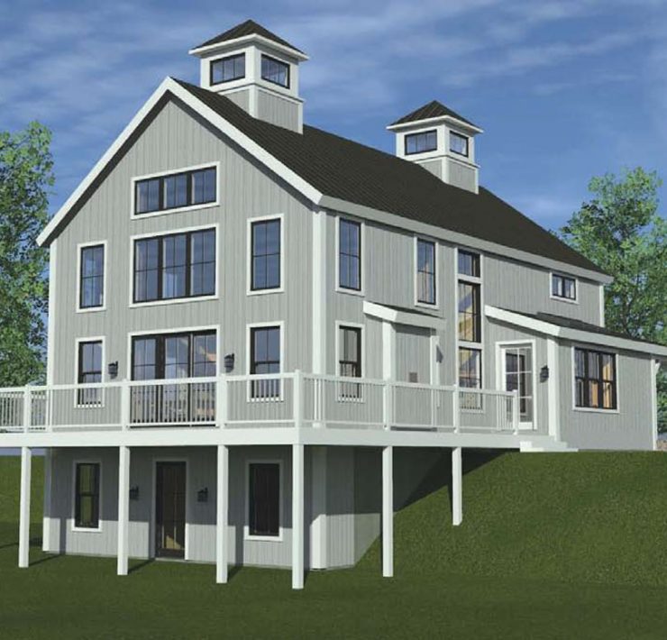 Computer-generated 3D animated model of our project house in New Hampshire.