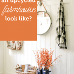 A mudroom with everyday items to create a chic upcycled fall look.