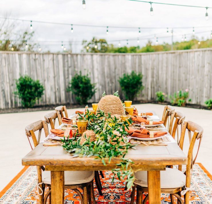 fall wedding tablescape with honey and bee details