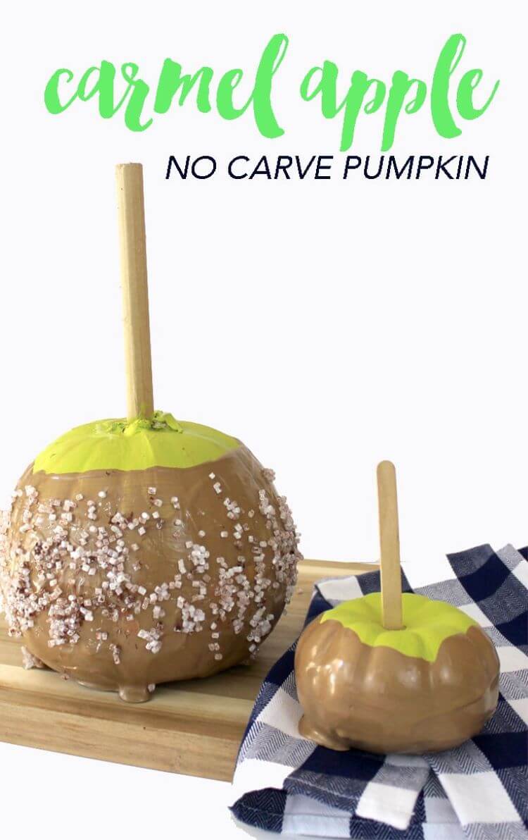 carmel apple design no carve pumpkin