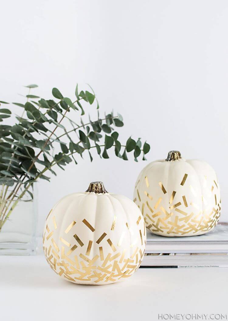 gold streaks on white no carve pumpkins for no carve pumpkins