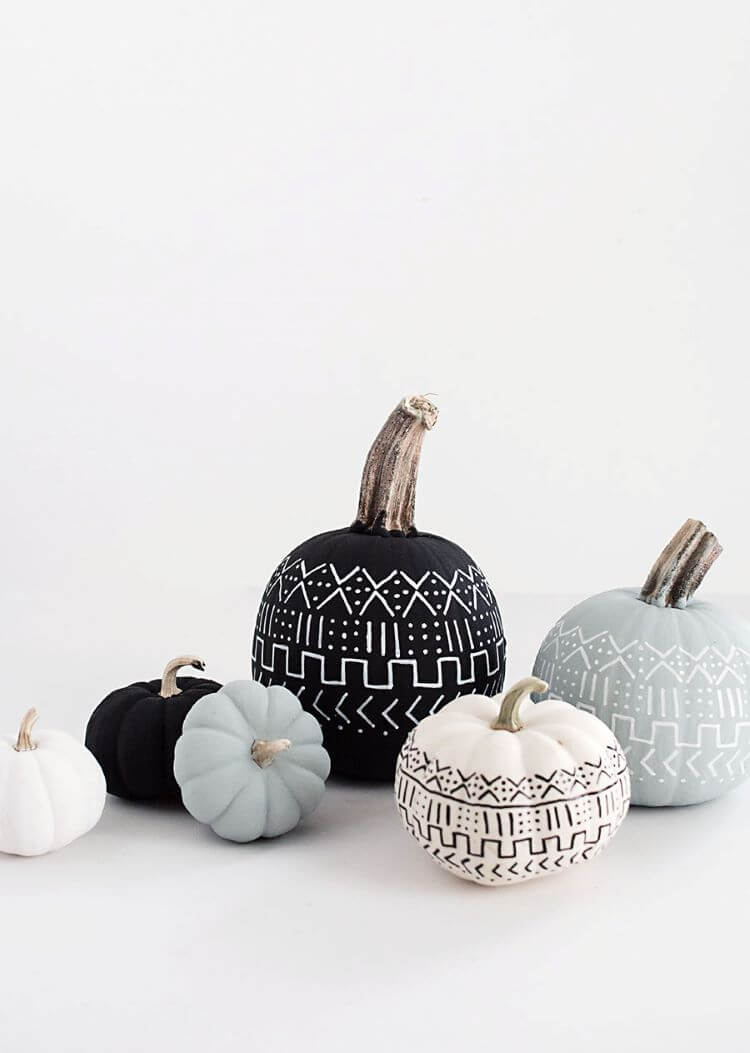 pumpkins with textile material painted no carve pumpkin