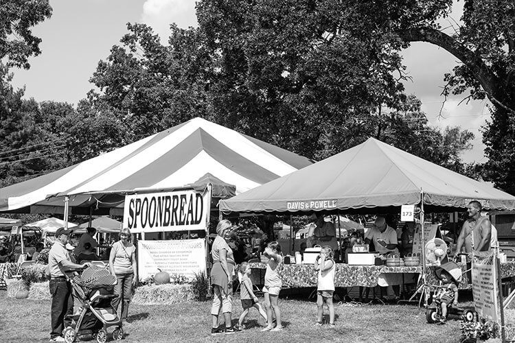 black and white photograph of Kentucky food festival