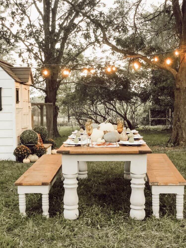 Beautiful outdoor fall table