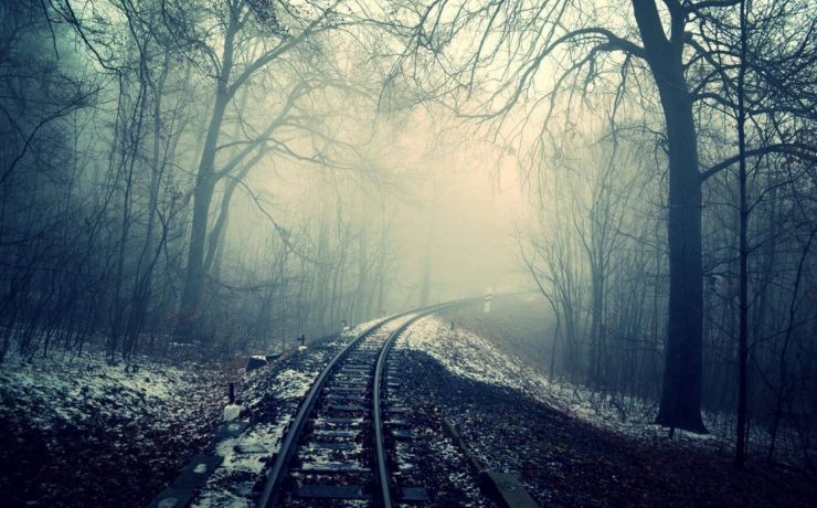 Another one of our spooky spots to visit, a dark railroad at night