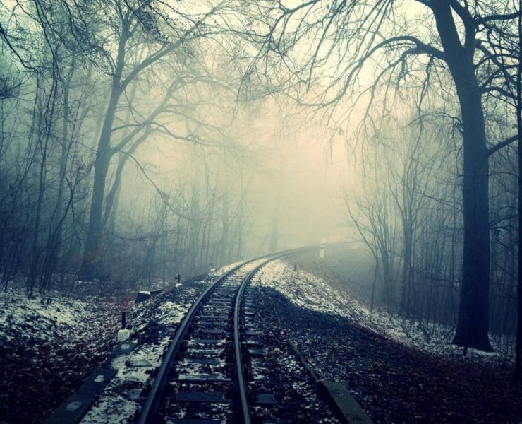 Another one of our spooky spots to visit, a dark railroad at night