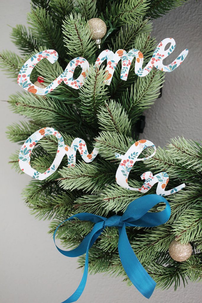 add word art to your Christmas greenery