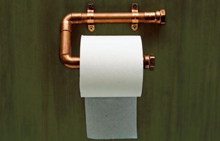 copper pipe toilet paper roll holder