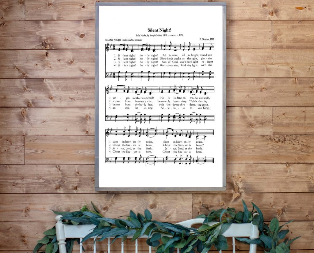 Christmas song lyric sign wall art