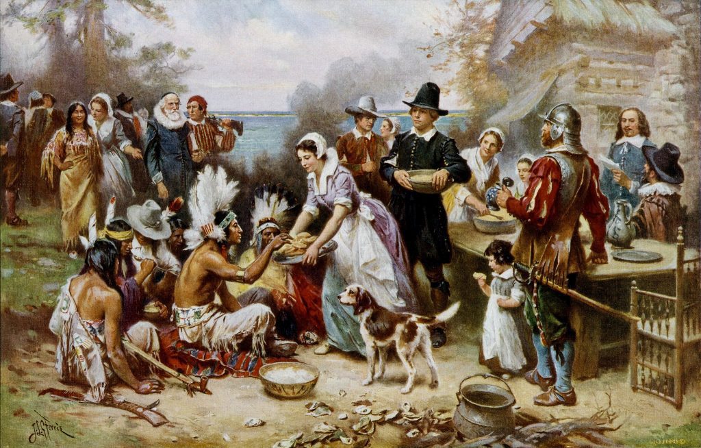 Painting of the first Thanksgiving