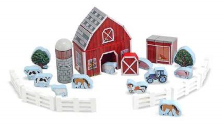 Stackable blocks making a farm set perfect for children's Christmas gift