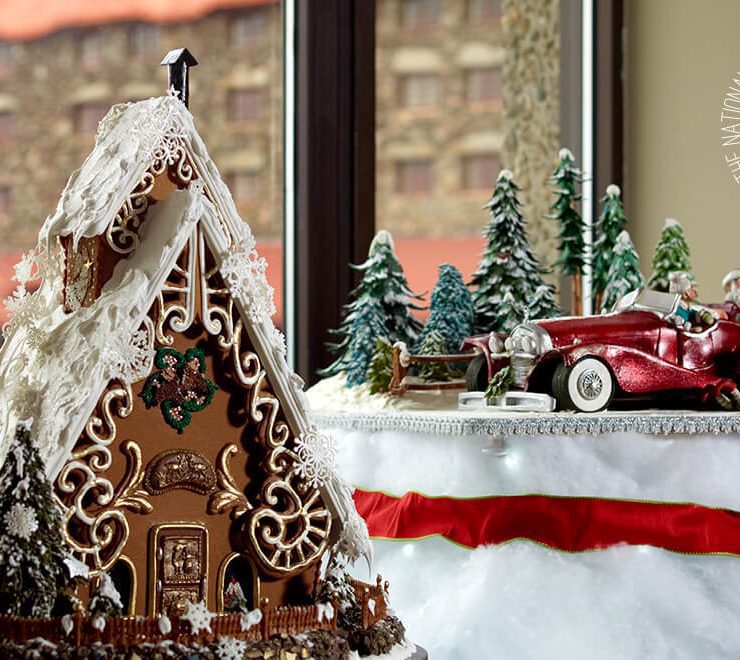 A gingerbread house from last year's annual gingerbread house competition