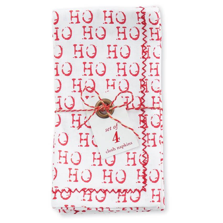 Set of 4 cloth napkins, Ho Ho Ho