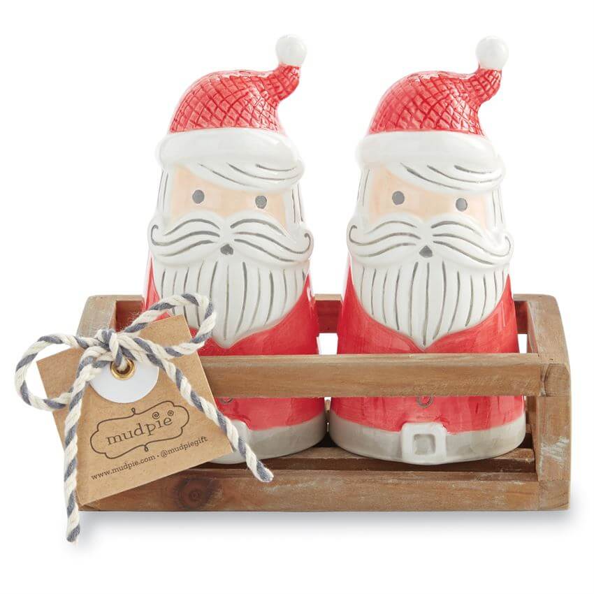 Santa salt and pepper shakers for Christmas table