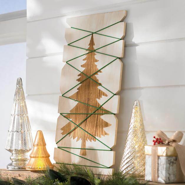 Wood Christmas card display