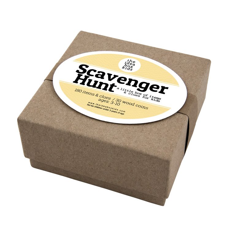Scavenger hunt game box, perfect for family friendly gifts.