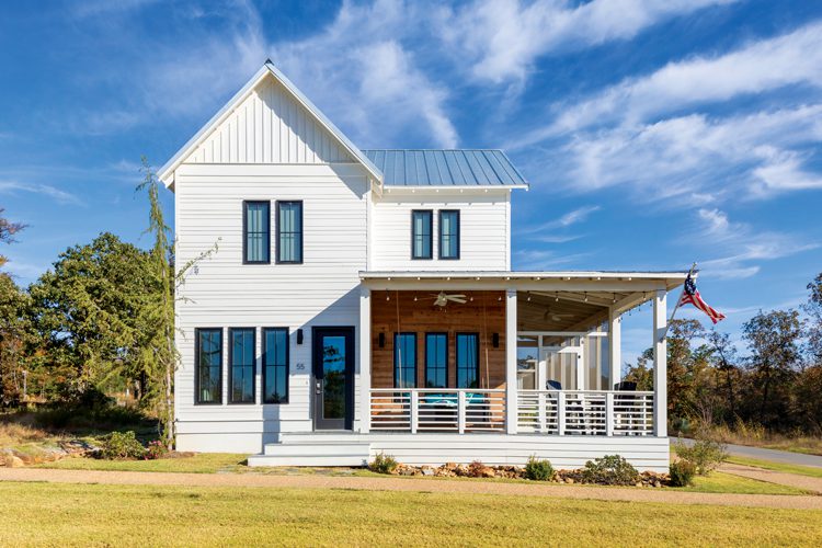 Exterior of a modern farmhouse