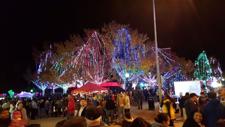 The tree-lighting ceremony at Garland, Texas, a city with a festive Christmas name
