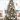 Silver and gold metallic Christmas tree with giant paper snowflakes