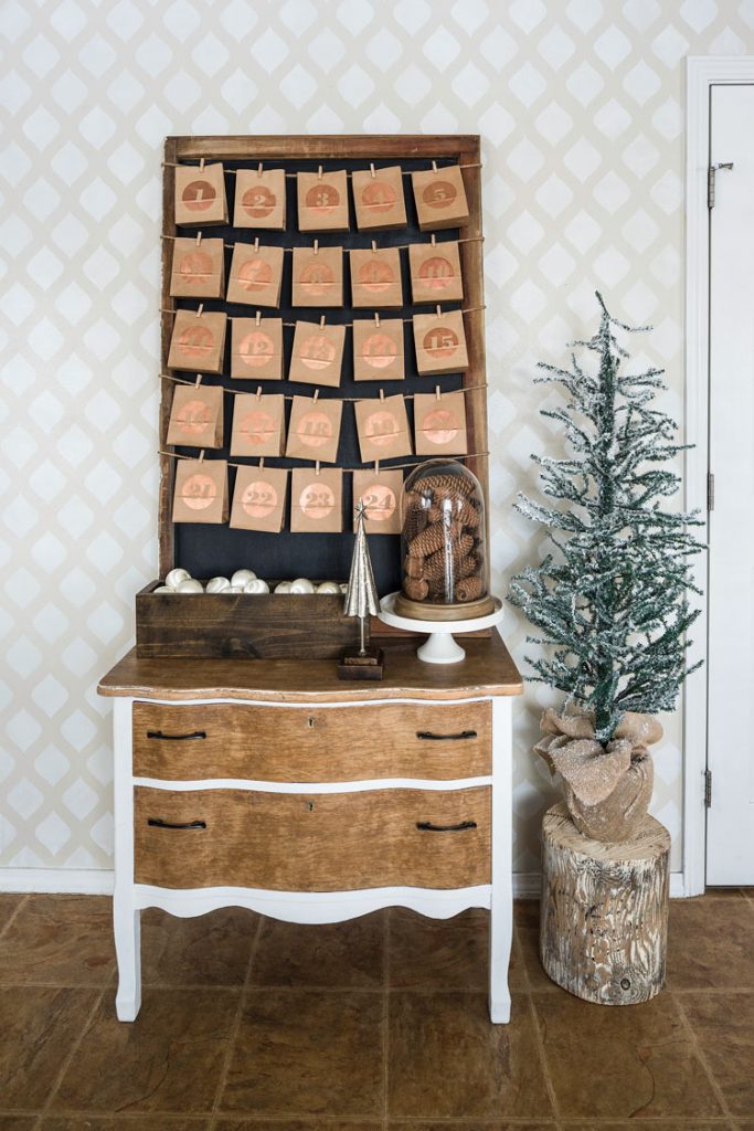 Dresser with Christmas tree and advent calendar