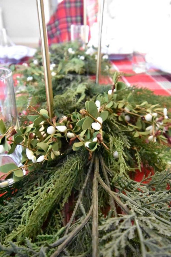 greenery for a Christmas tablescape
