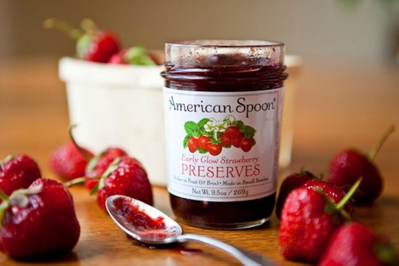 Jar of strawberry glow preserves